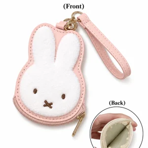 New Miffy Coin Purse Key Fob Keychain Leather Charm Clip to Bag Holder Pink Cute