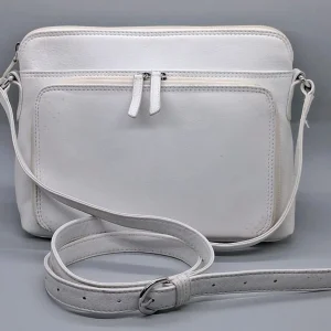 ili New York Genuine Leather Crossbody RFID Blocking Organizer Off White $129