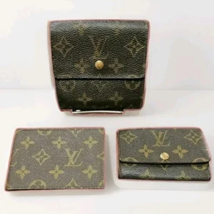 🔥 LOUIS VUITTON Monogram Compact Wallet + Key Holder + ID Holder • 3pc Set